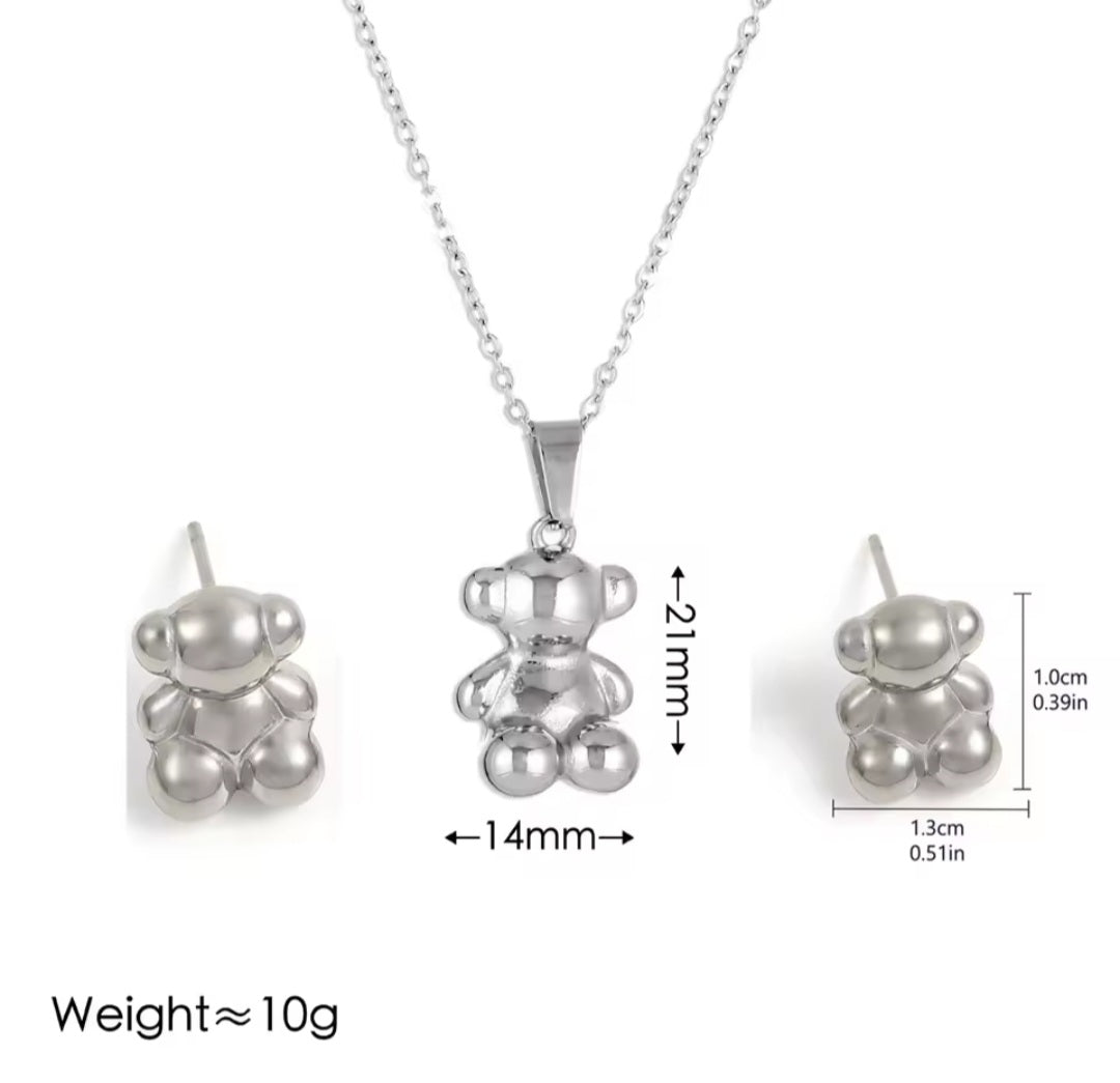 Set collana orecchini orsacchiotto