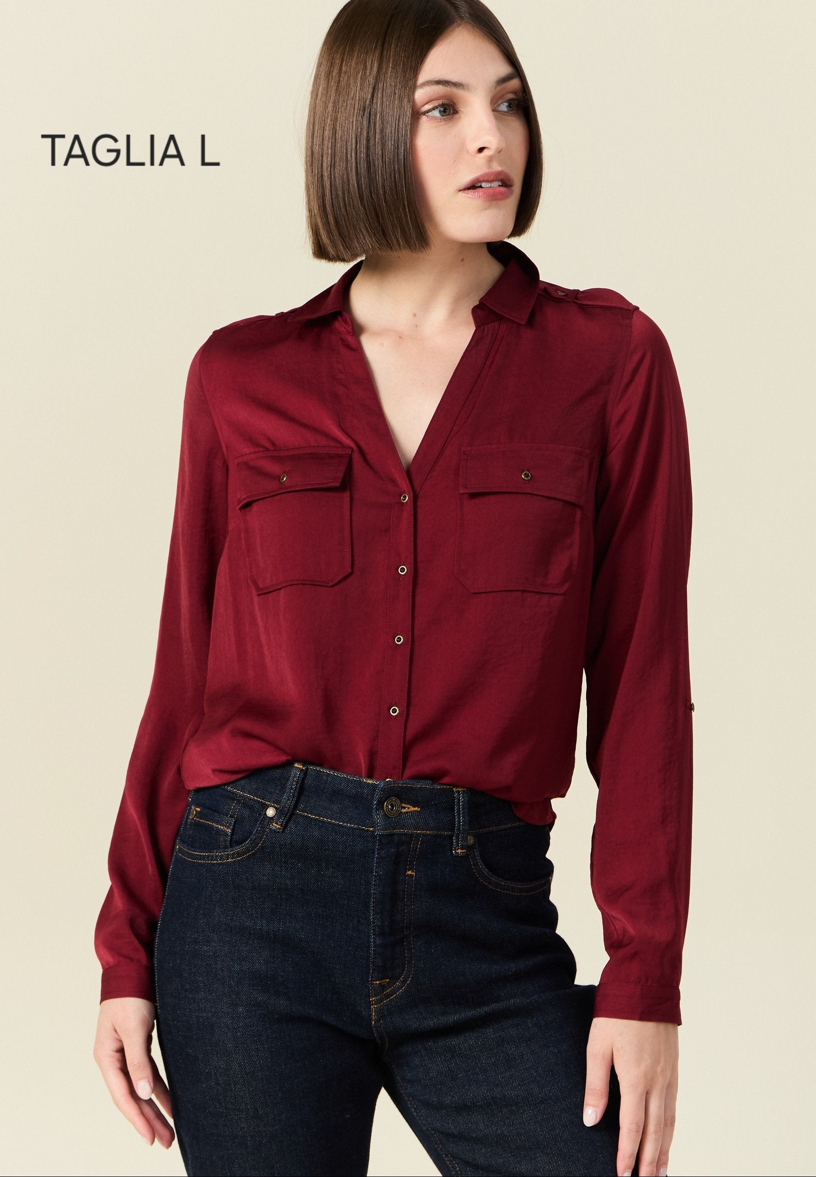 Camicia rossa tessuto tipo seta